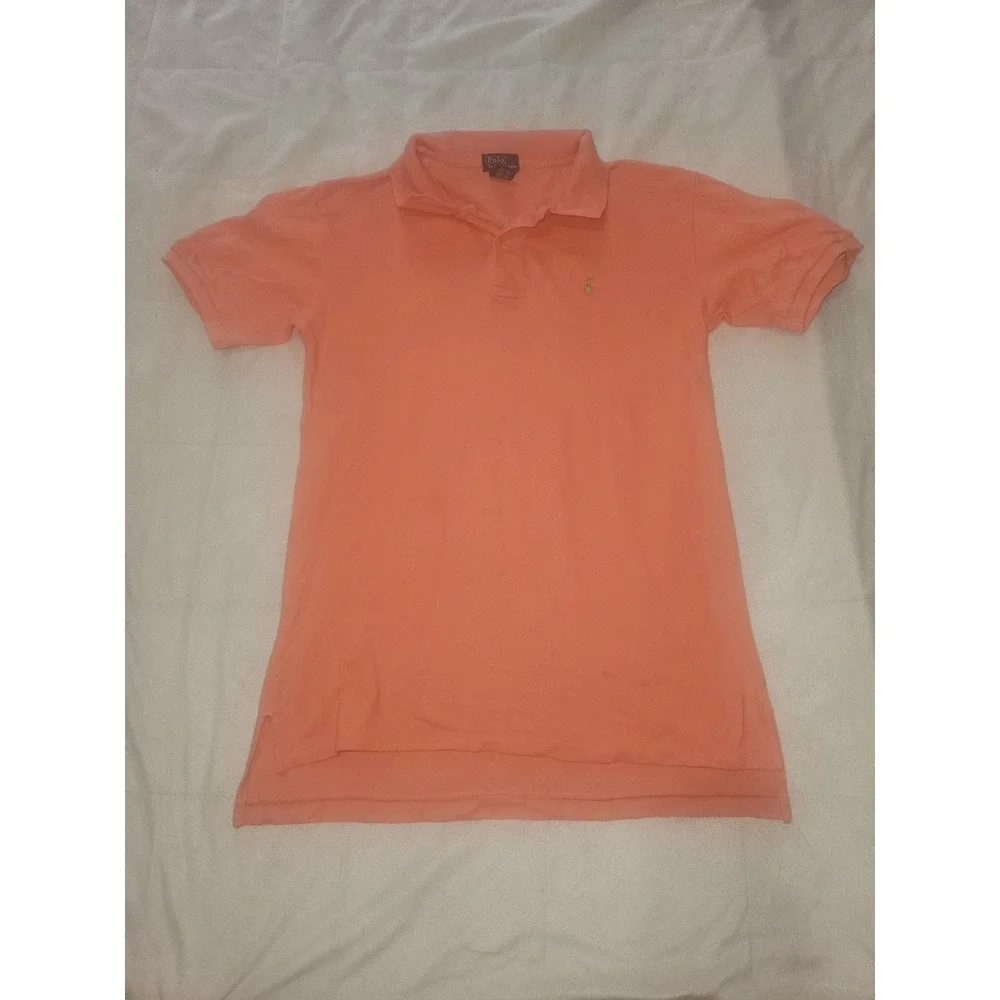 Orange Ralph Lauren Polo Short Sleeve Shirt. Boys 16/18 Large. Teen Or Mens